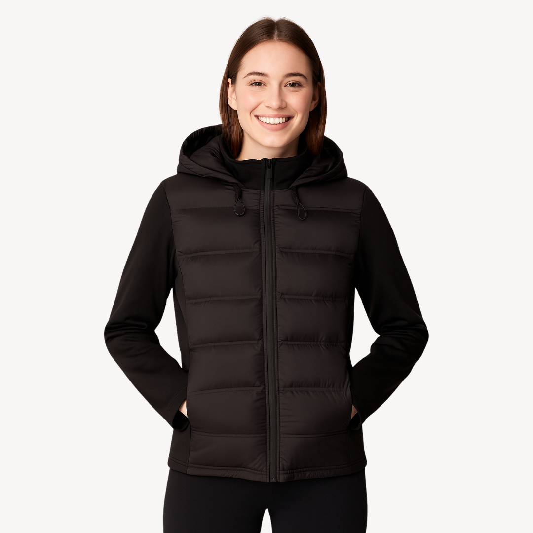 Women’s Hooded Puffer Jacket – Sleek Longline Quilted Essential