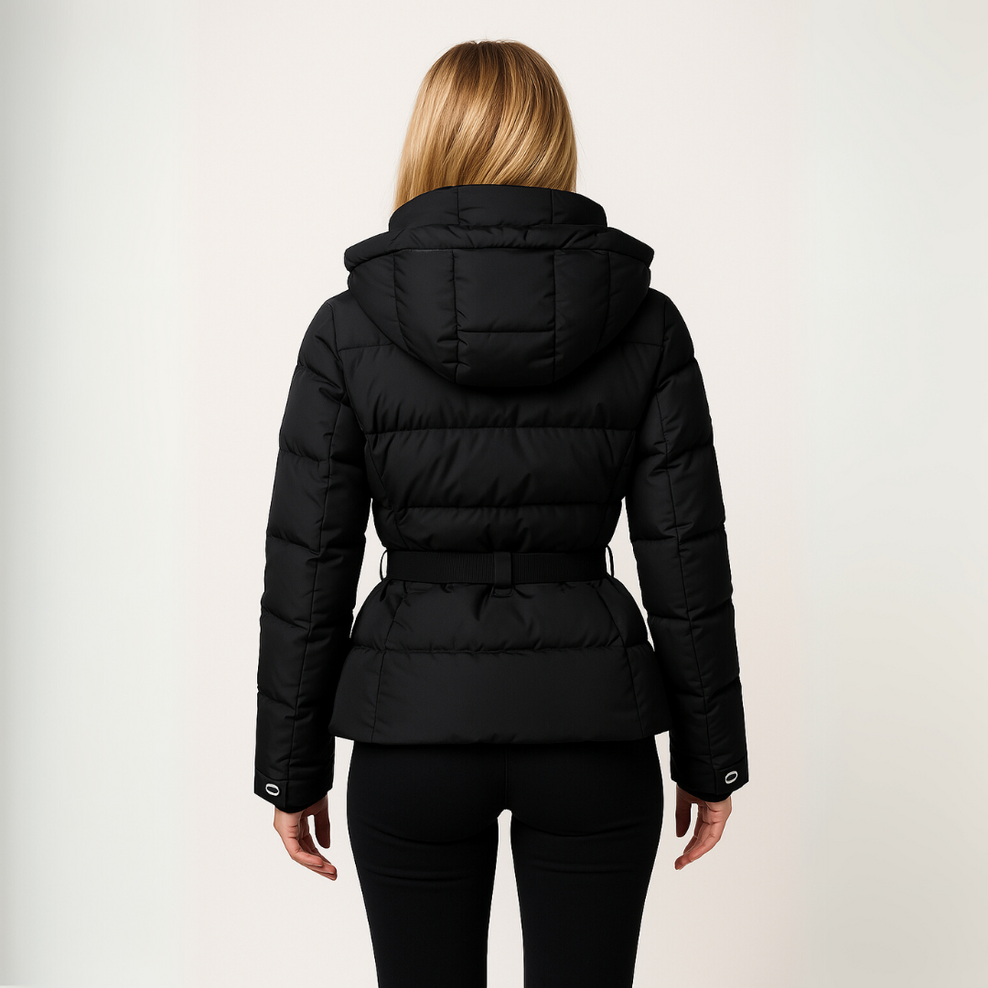 Women’s Belted Puffer Jacket – Polished Structure with Modern Appeal