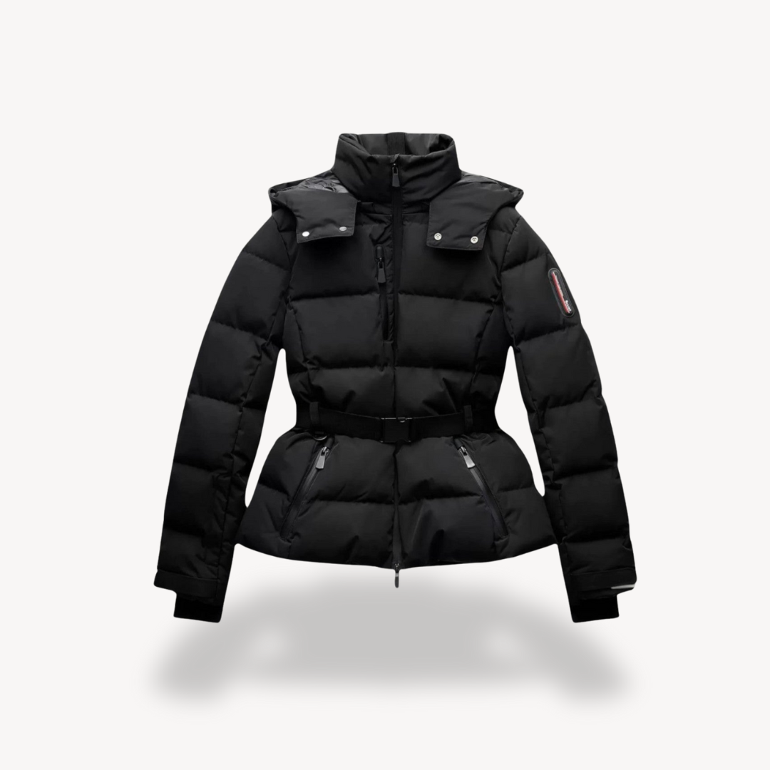 Women’s Belted Puffer Jacket – Polished Structure with Modern Appeal