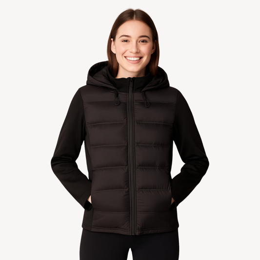 Women’s Hooded Puffer Jacket – Sleek Longline Quilted Essential