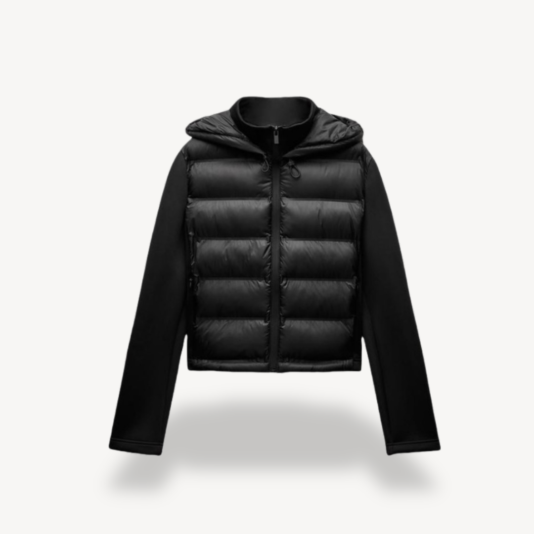 Women’s Hooded Puffer Jacket – Sleek Longline Quilted Essential
