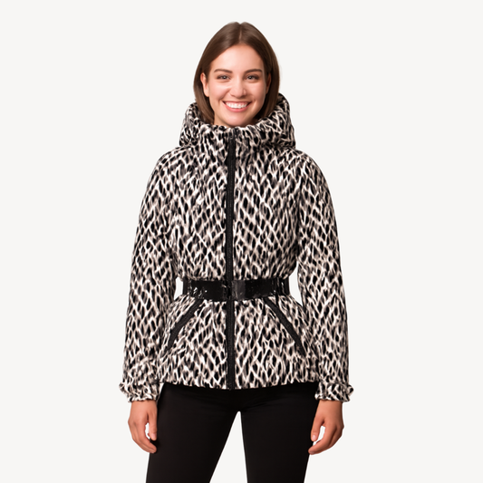 Women’s Hooded Belted Puffer Jacket – Refined Longline Quilted Style